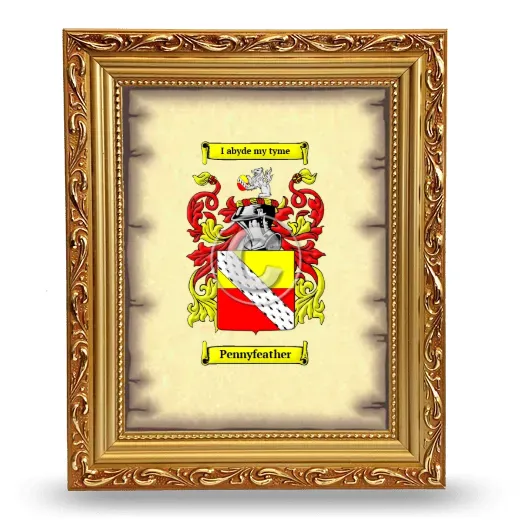 Pennyfeather Coat of Arms Framed - Gold