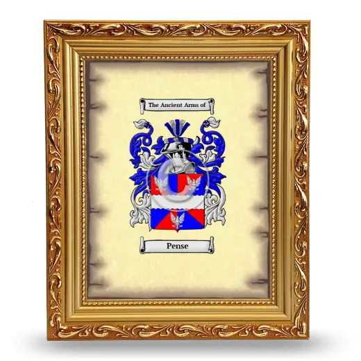 Pense Coat of Arms Framed - Gold