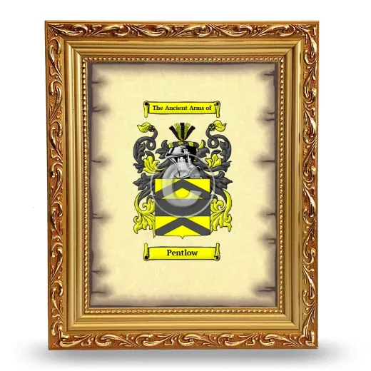 Pentlow Coat of Arms Framed - Gold