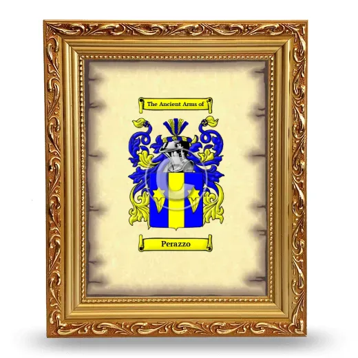 Perazzo Coat of Arms Framed - Gold