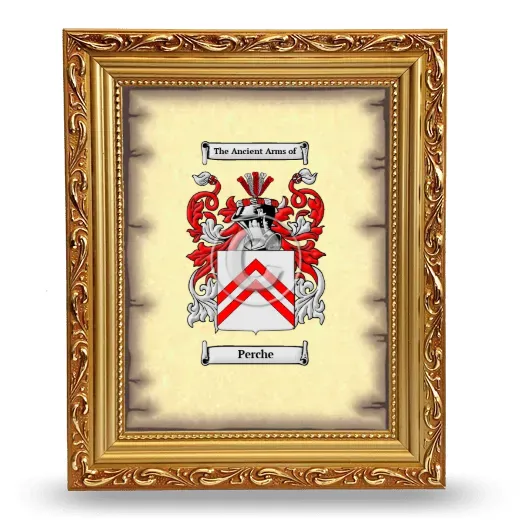 Perche Coat of Arms Framed - Gold