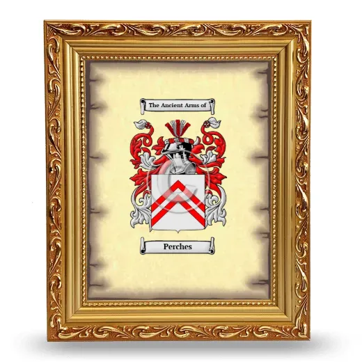 Perches Coat of Arms Framed - Gold