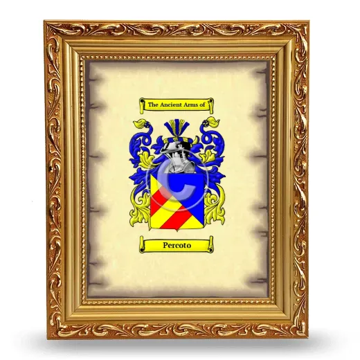 Percoto Coat of Arms Framed - Gold