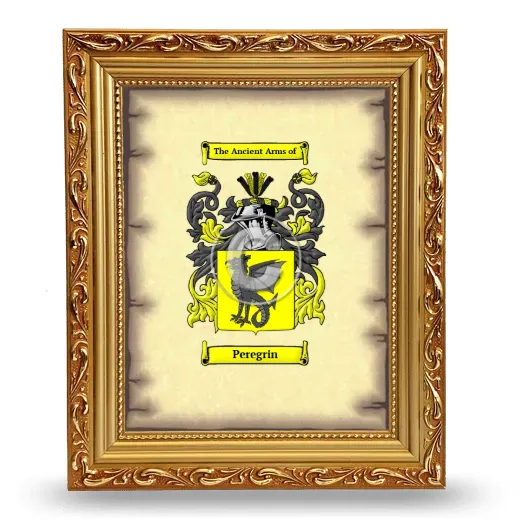 Peregrin Coat of Arms Framed - Gold