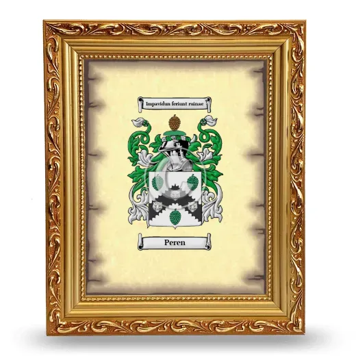 Peren Coat of Arms Framed - Gold