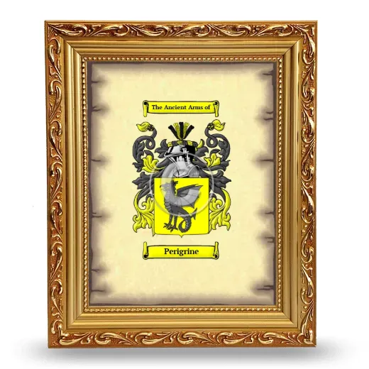 Perigrine Coat of Arms Framed - Gold