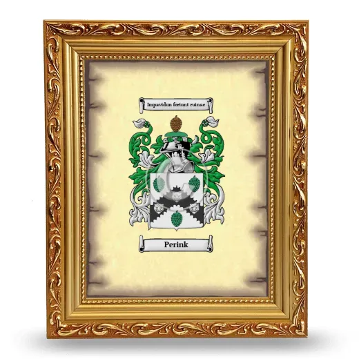 Perink Coat of Arms Framed - Gold