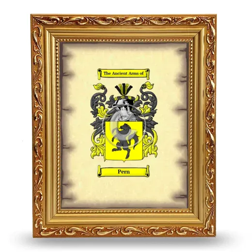 Pern Coat of Arms Framed - Gold