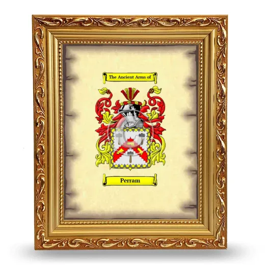 Perram Coat of Arms Framed - Gold