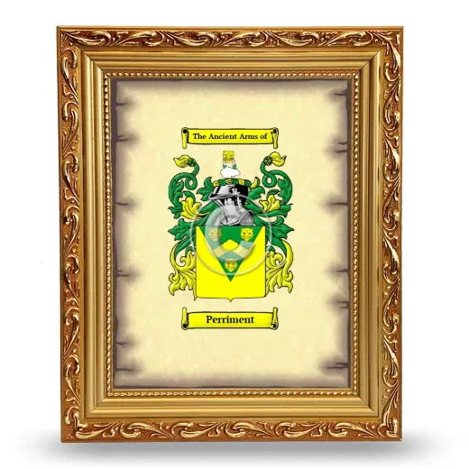 Perriment Coat of Arms Framed - Gold