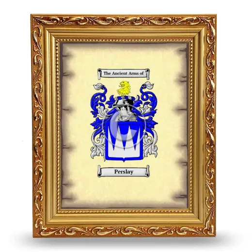 Perslay Coat of Arms Framed - Gold