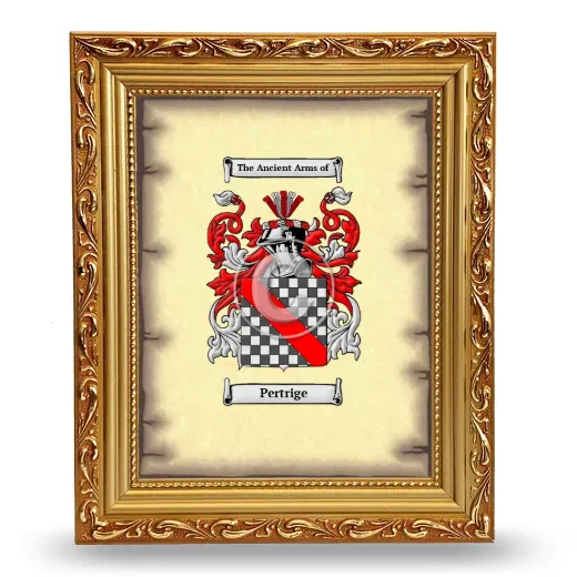 Pertrige Coat of Arms Framed - Gold