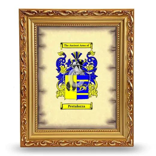 Pestalozza Coat of Arms Framed - Gold