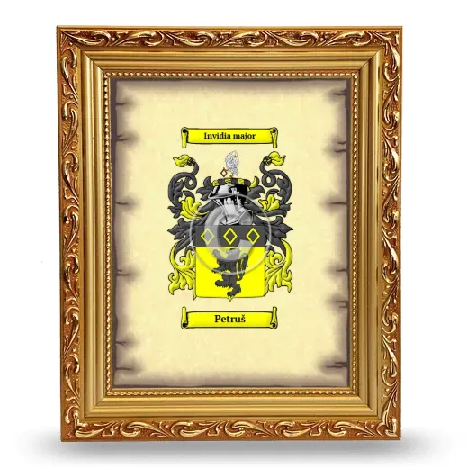 Petruš Coat of Arms Framed - Gold