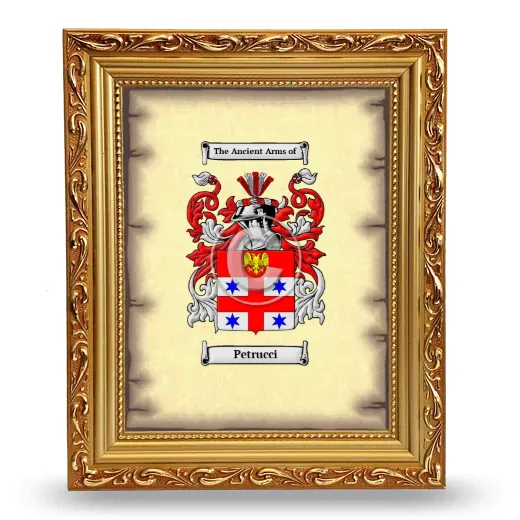 Petrucci Coat of Arms Framed - Gold