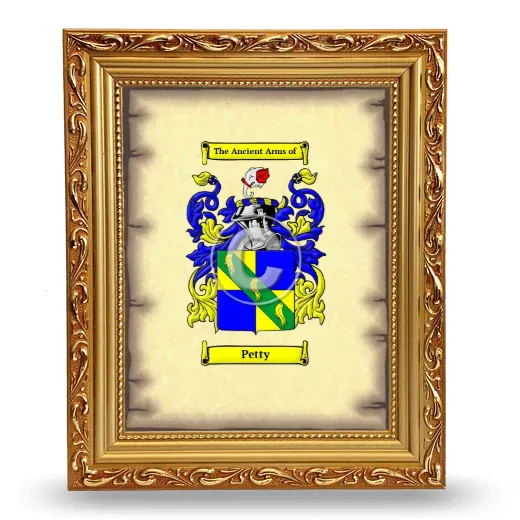 Petty Coat of Arms Framed - Gold