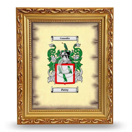 Petty Coat of Arms Framed - Gold