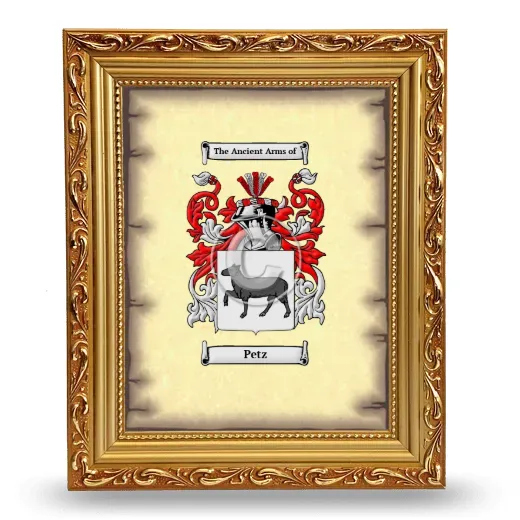 Petz Coat of Arms Framed - Gold
