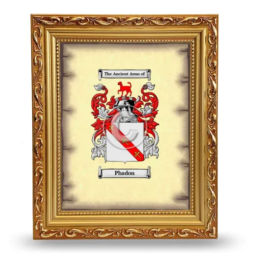 Phadon Coat of Arms Framed - Gold