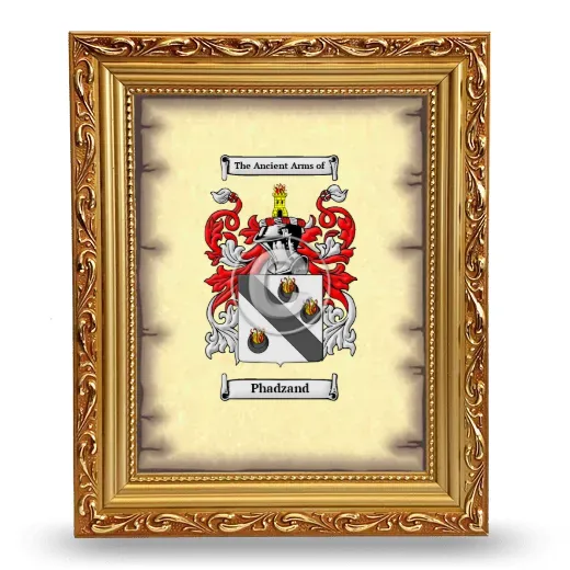 Phadzand Coat of Arms Framed - Gold