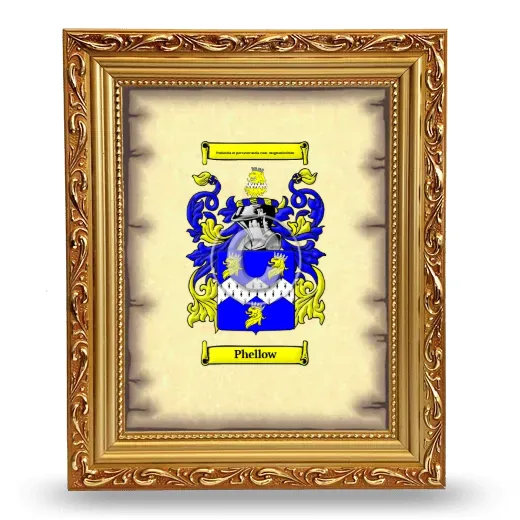 Phellow Coat of Arms Framed - Gold