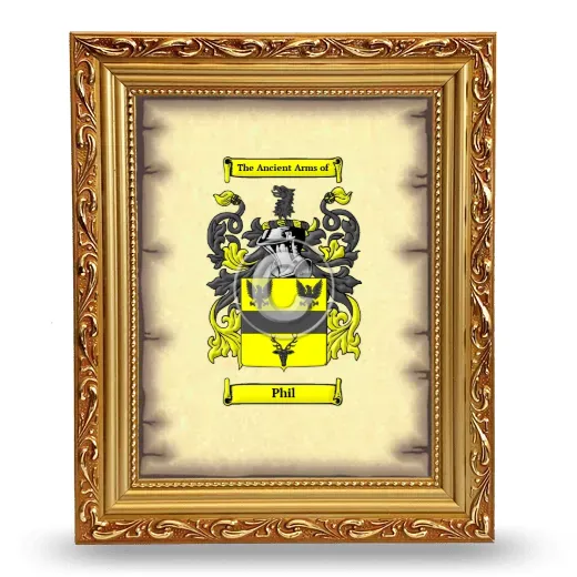 Phil Coat of Arms Framed - Gold