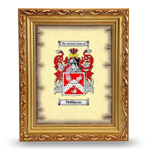 Phillipson Coat of Arms Framed - Gold