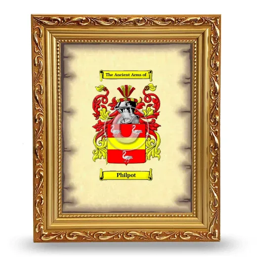 Philpot Coat of Arms Framed - Gold
