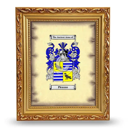 Picasso Coat of Arms Framed - Gold