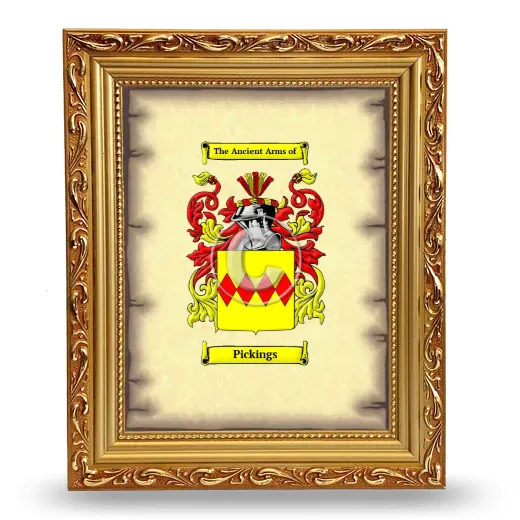 Pickings Coat of Arms Framed - Gold