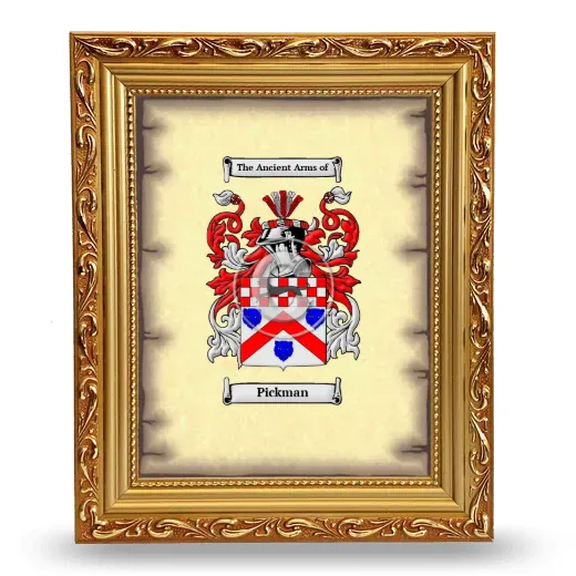 Pickman Coat of Arms Framed - Gold