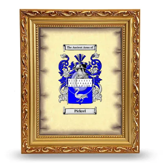 Pickrel Coat of Arms Framed - Gold