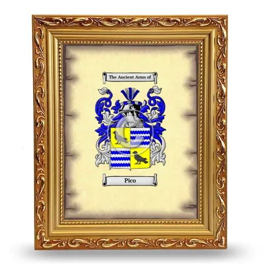 Pico Coat of Arms Framed - Gold