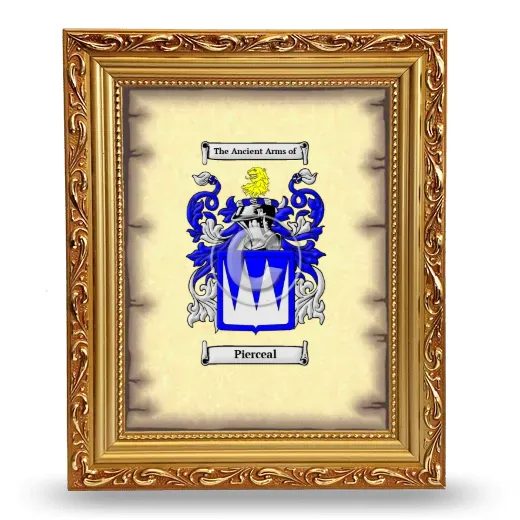 Pierceal Coat of Arms Framed - Gold