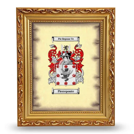 Pierreponte Coat of Arms Framed - Gold
