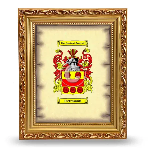 Pietrosanti Coat of Arms Framed - Gold