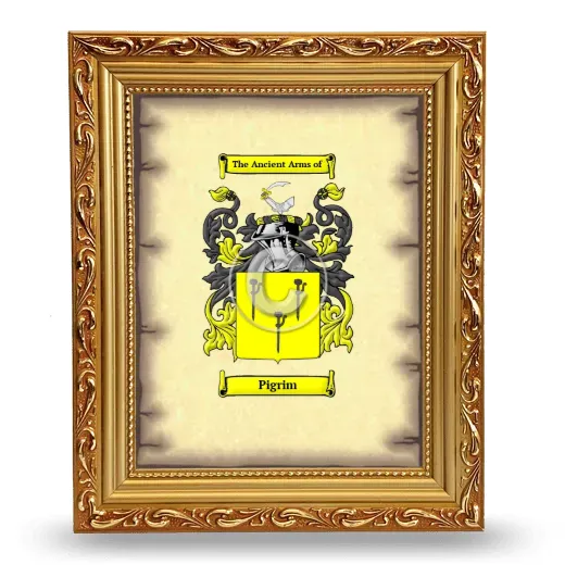 Pigrim Coat of Arms Framed - Gold