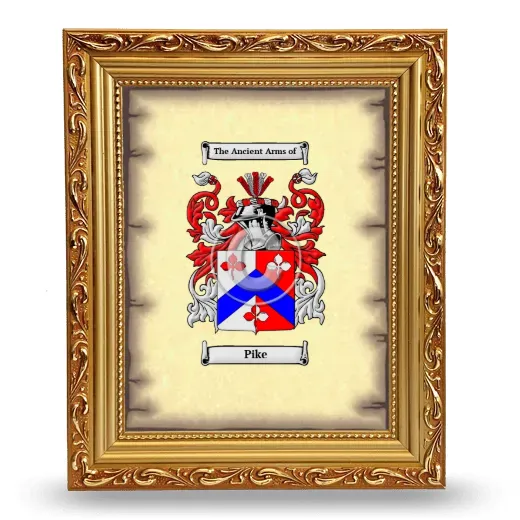 Pike Coat of Arms Framed - Gold