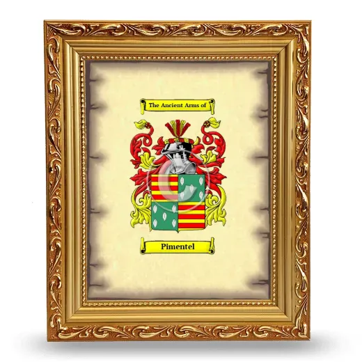 Pimentel Coat of Arms Framed - Gold