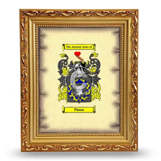 Pimm Coat of Arms Framed - Gold