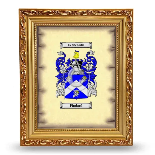 Pindard Coat of Arms Framed - Gold