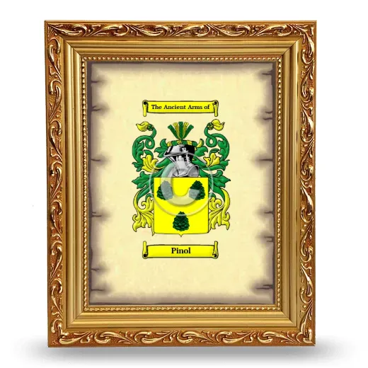Pinol Coat of Arms Framed - Gold