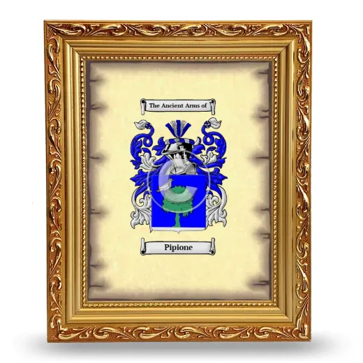Pipione Coat of Arms Framed - Gold