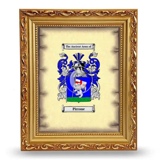 Pirrone Coat of Arms Framed - Gold