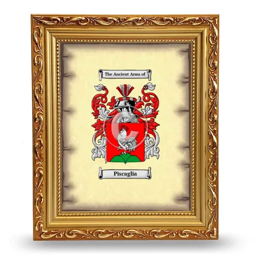 Piscaglia Coat of Arms Framed - Gold