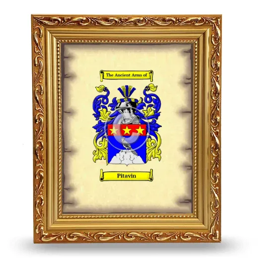 Pitavin Coat of Arms Framed - Gold