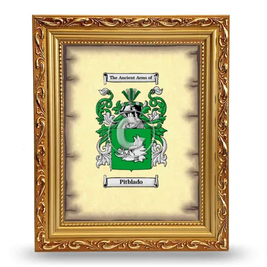 Pitblado Coat of Arms Framed - Gold