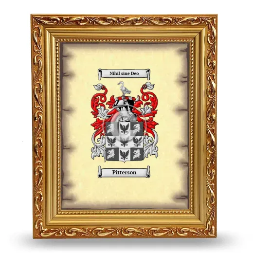 Pitterson Coat of Arms Framed - Gold