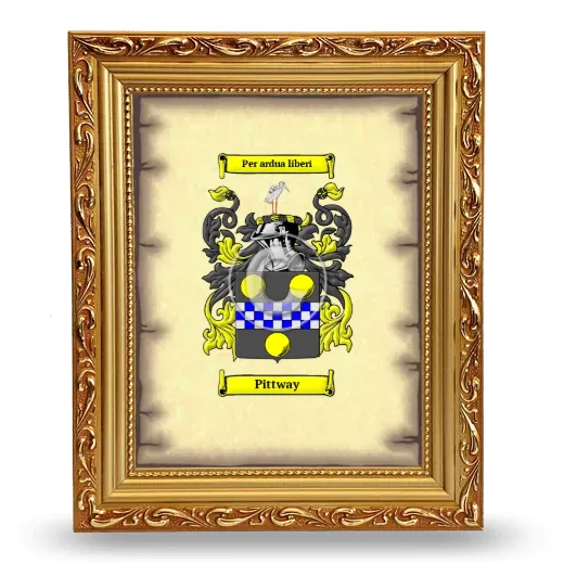 Pittway Coat of Arms Framed - Gold