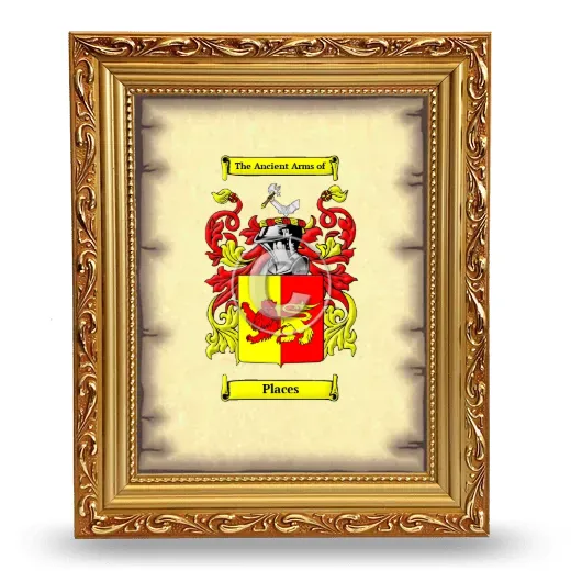 Places Coat of Arms Framed - Gold